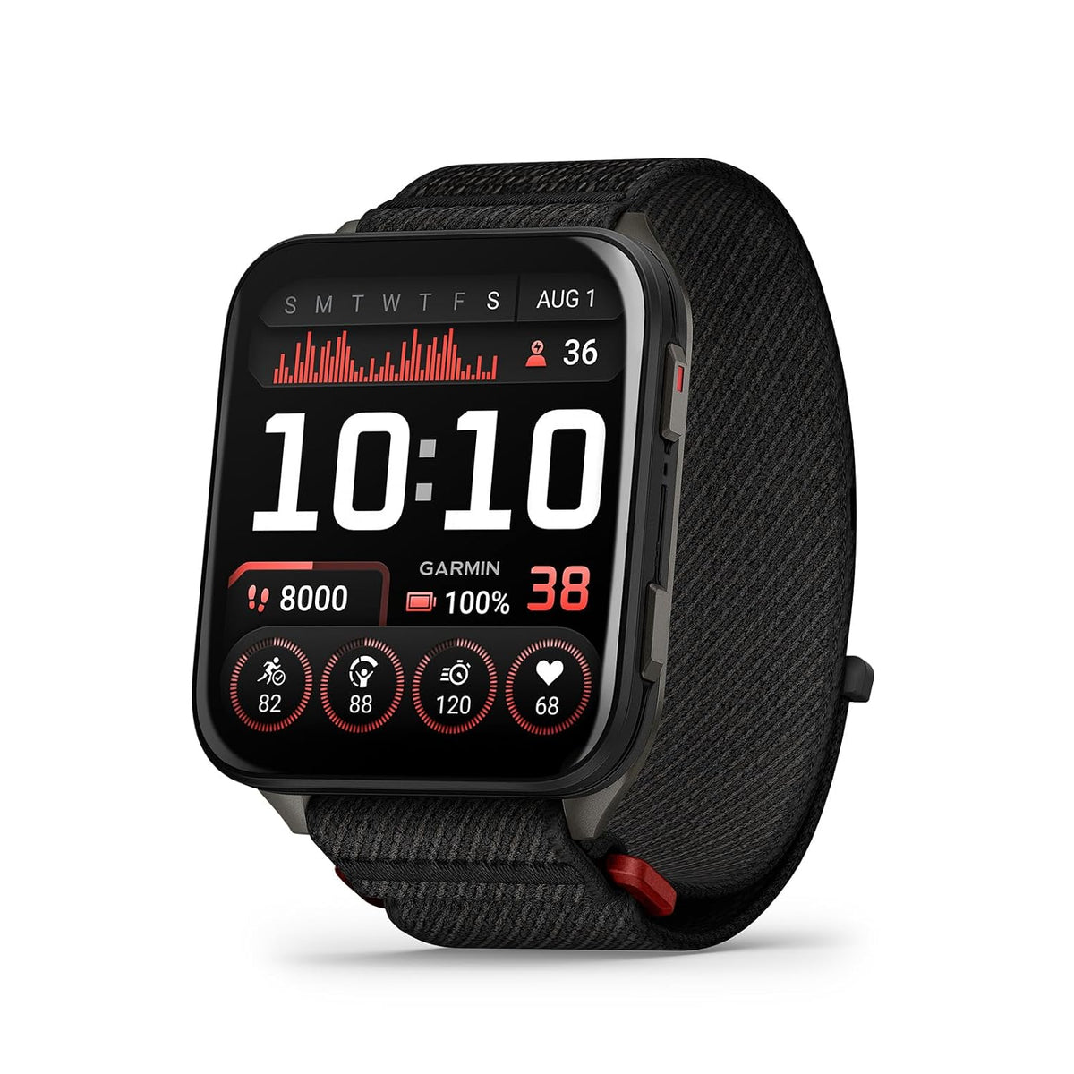Garmin® Venu® X1, Thin and Lightweight GPS Smartwatch, AMOLED Display, Advanced Health and Fitness Features, Black with Slate Titanium Caseback and ComfortFit Nylon Band