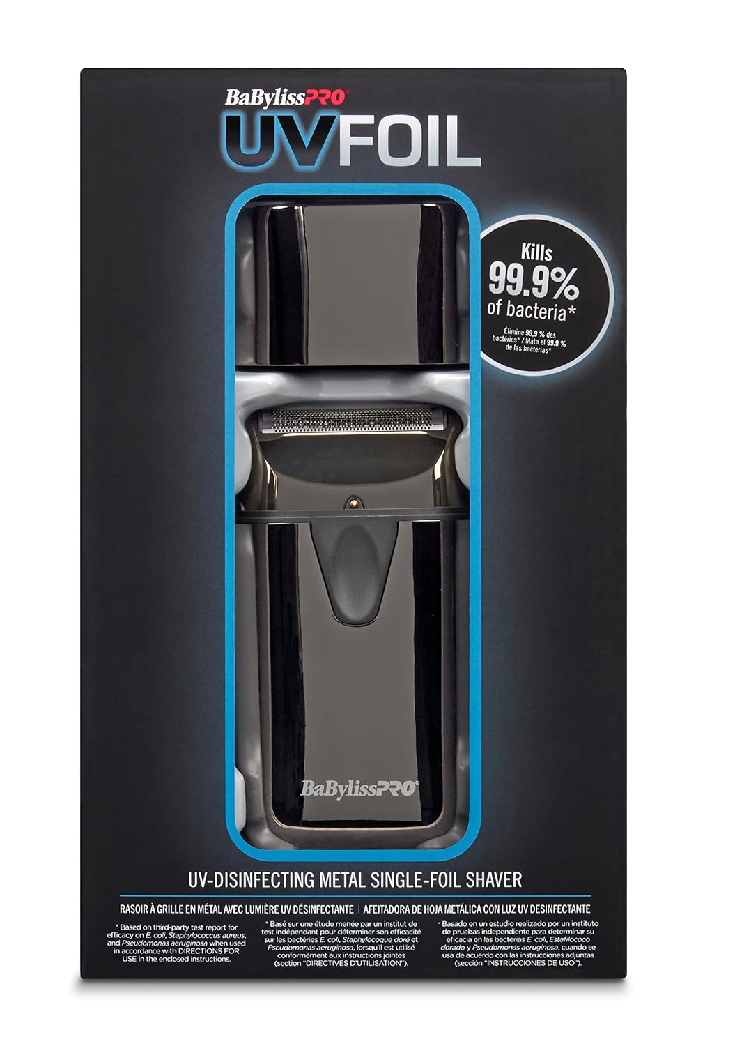 BaBylissPRO UVFOIL UV-Disinfecting Metal Single-Foil Shavers