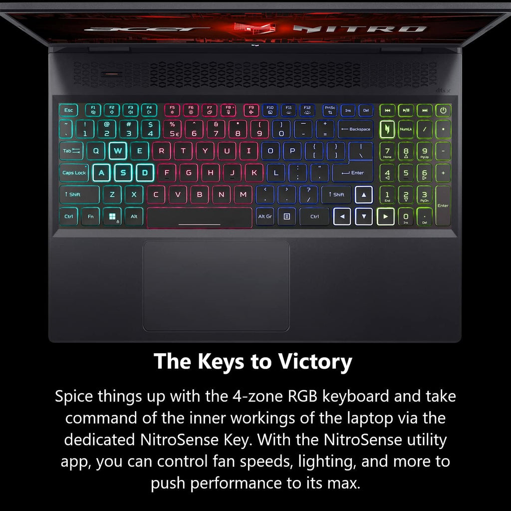 Acer Nitro 16 Gaming Laptop | AMD Ryzen 5 7640HS Hexa-Core CPU | NVIDIA GeForce RTX 4050 Laptop GPU | 16' WUXGA 165Hz IPS Display | 8GB DDR5 | 512GB Gen 4 SSD | WiFi 6E | RGB Backlit KB | AN16-41-R148