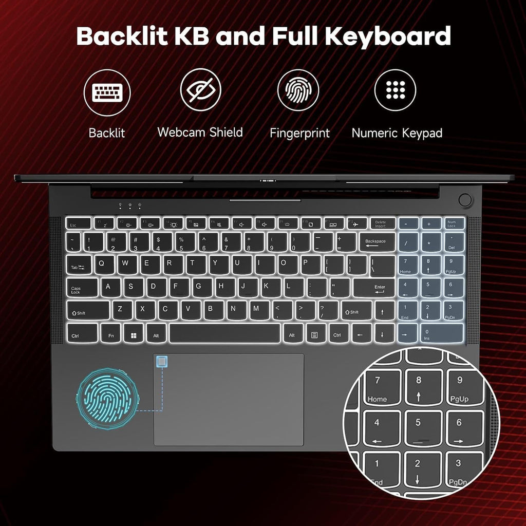 NIMO 15.6' IPS FHD-Gaming-Laptop,AMD Ryzen 5 6600H 16GB DDR5 RAM 1TB SSD (Beat i5-1335U, 6 Cores Up to 4.5GHz) AMD Radeon 660M GPU-Computer with 100W Type-C Charger Backlit Keyboard Fingerprint