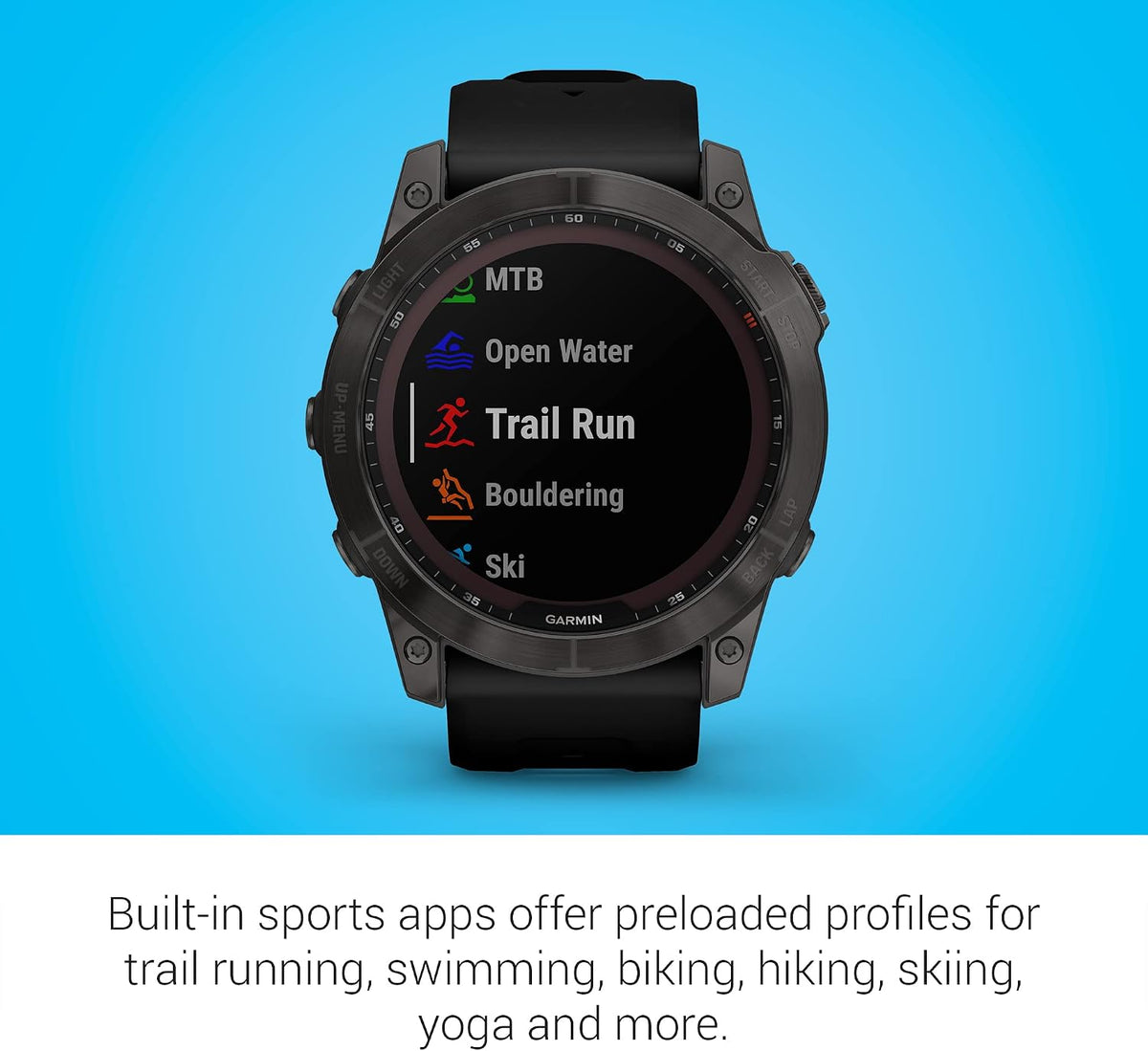 Garmin Fenix 7X Sapphire Solar Smartwatch Solar Charging Rugged Outdoor Watch with GPS Touchscreen (Renewed)