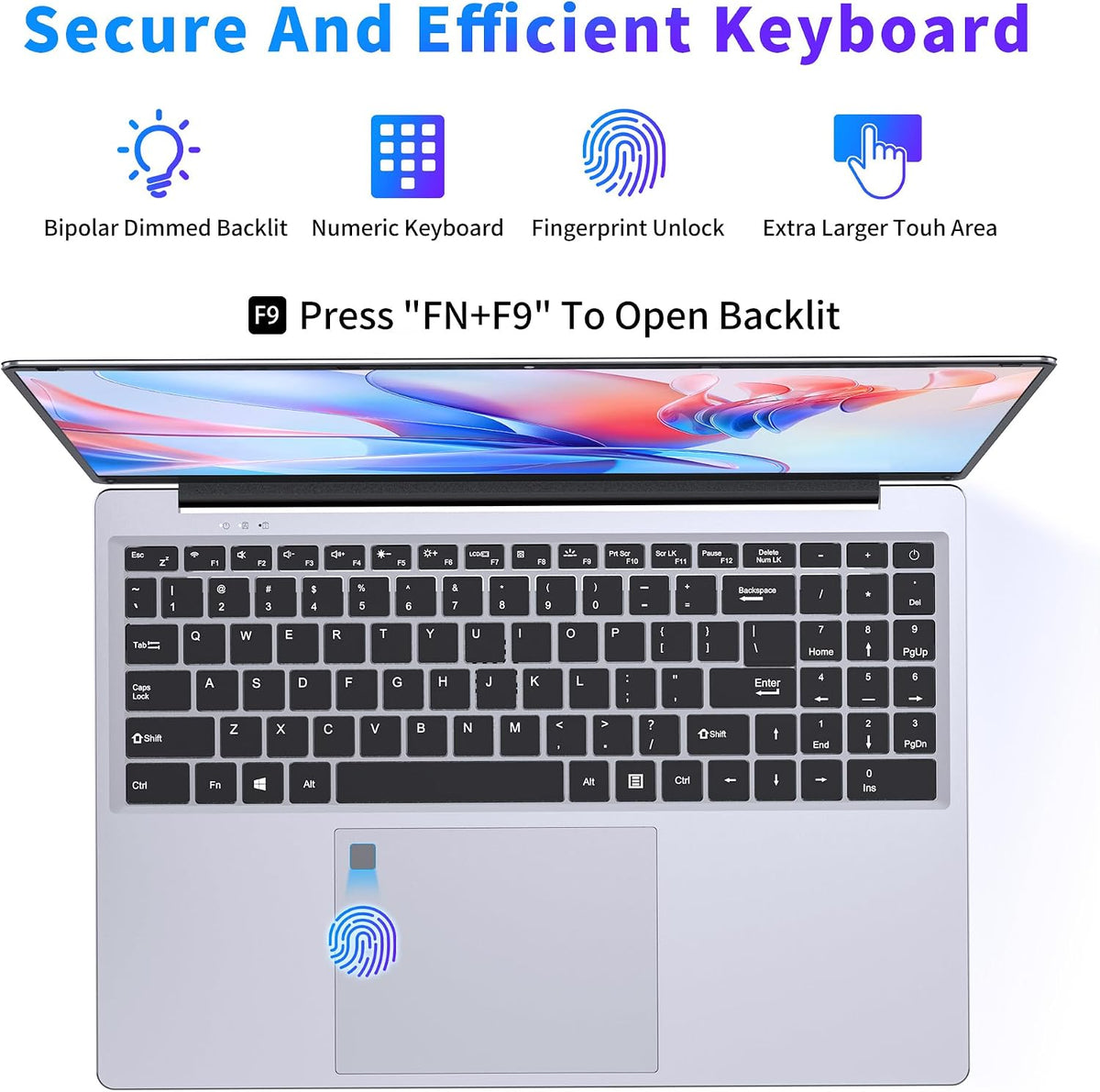 NIAKUN Laptop Computer, Gaming Laptops 2026, 16' Lap Top PC Windows 11 Pro, 16GB RAM 512GB SSD, Intel N100 Processor(4C/4T), Office 365, Backlit Keyboard, Fingerprint Unlock, 2-Year Warranty