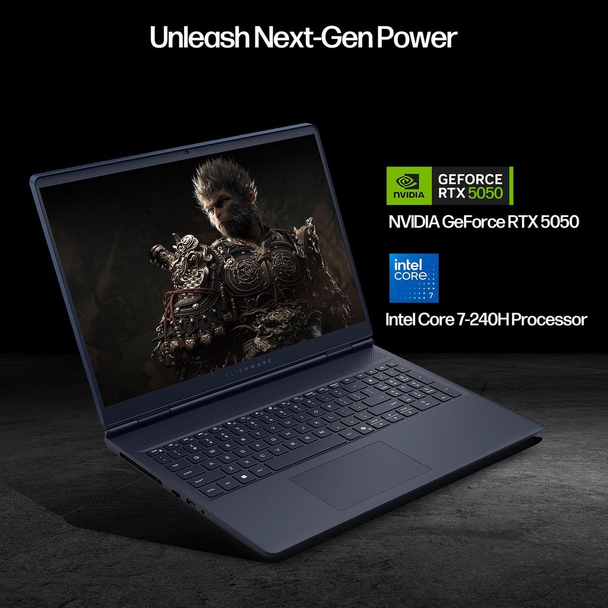 Dell Alienware 16 Aurora AC16250 Gaming Laptop, Intel Core 7 240H, NVIDIA GeForce RTX 5050, 16' WQXGA 120Hz IPS, 64GB DDR5 RAM, 1TB SSD, WiFi 7, w/Cooling Pad HDMI Cable, Windows 11 Pro