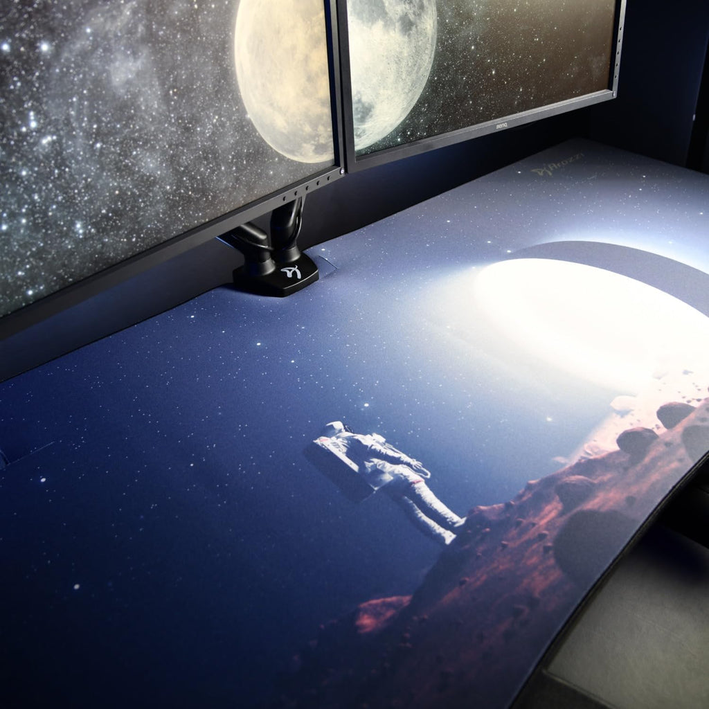 Arozzi Arena Gaming Desk Mat, Full Surface Custom Desk Pad, Interchangeable, Water Resistant & Washable Computer Desk Mouse Pad with Stitched Edges (D028)