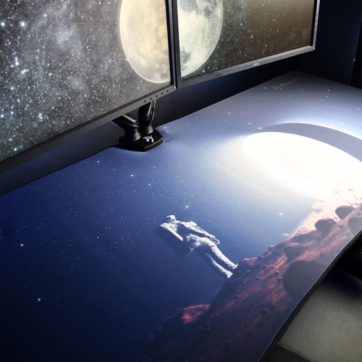 Arozzi Arena Gaming Desk Mat, Full Surface Custom Desk Pad, Interchangeable, Water Resistant & Washable Computer Desk Mouse Pad with Stitched Edges (D028)