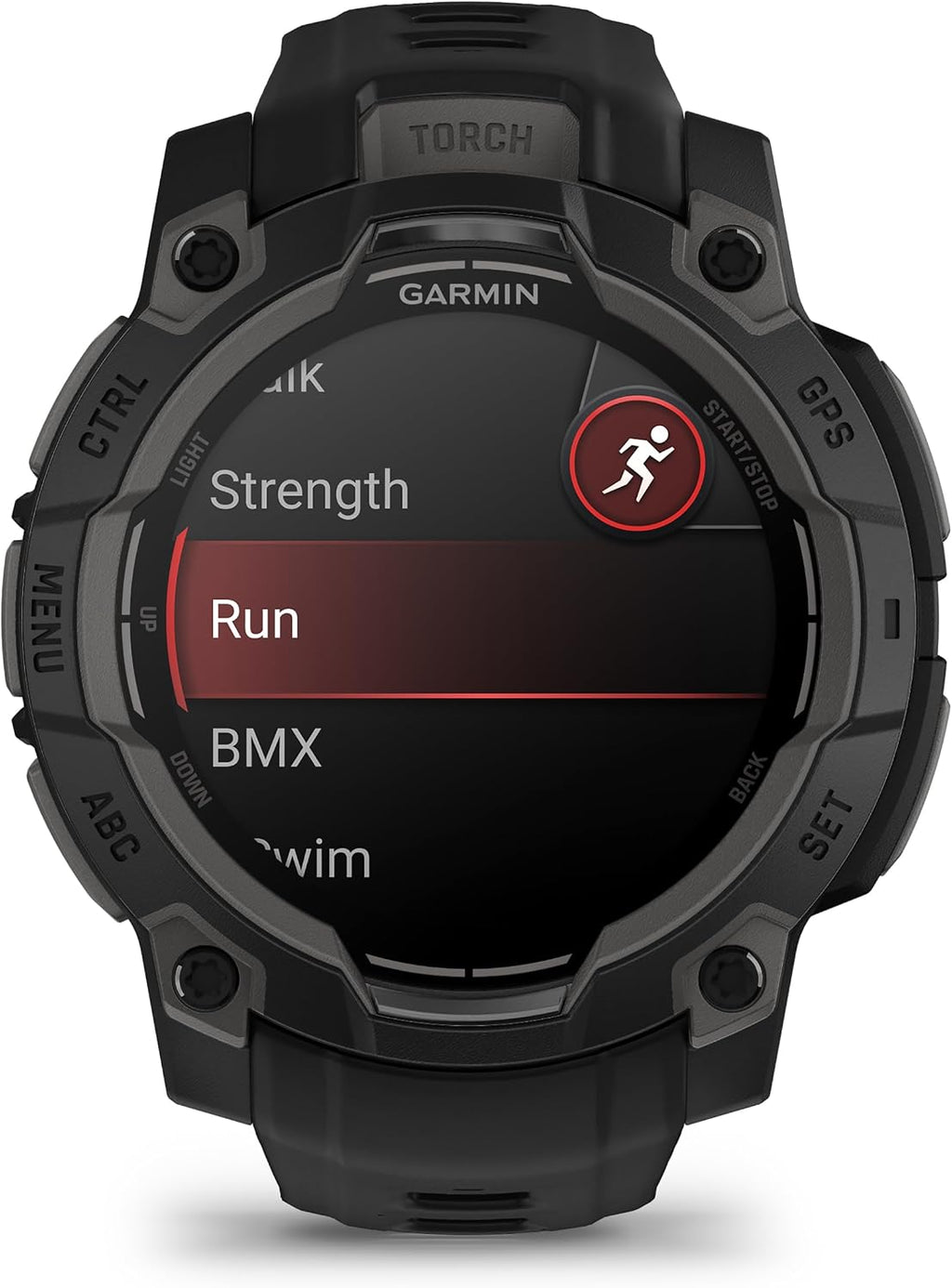 Garmin Instinct® 3 50mm, AMOLED Display, Rugged Outdoor GPS Smartwatch, Metal-Reinforced Bezel, Built-in Flashlight, Up to 18 Days of Battery Life, Charcoal