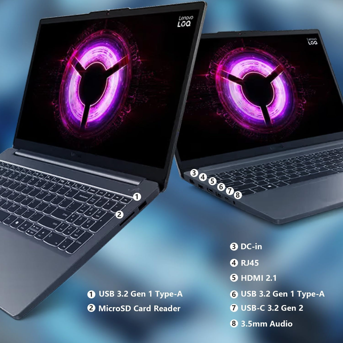 Lenovo LOQ Gaming Laptop, 15.6' FHD 144Hz Display, Ryzen 7 7735HS, GeForce RTX 4050, 16GB DDR5 RAM, 512GB SSD, Wi-Fi 6, Bundle with Thunderobot 7 in-1 USB-C Hub, Win11 Home, Grey