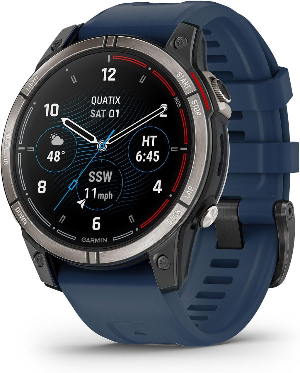 Garmin quatix® 7 Pro Premium GPS Marine Smartwatch with AMOLED Display, LED Flashlight, Sailing and Watersport Activities, Fish Forecast and Trolling Motor Control