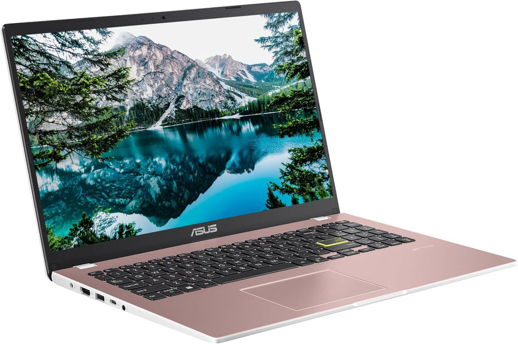 ASUS Lightweight 15.5' Full HD Laptop, Windows 11 Home OS, Intel Celeron Processor Up to 2.76GHz, 4GB LPDDR4, 128GB SSD, Backlit Keyboard, Rose Pink, Renewed