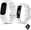 Garmin vívosmart 5, Fitness Tracker, Long-Lasting Battery, Simple Design, White Bundle with Microfiber Cleaning Cloth
