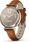 Garmin Lily 2, Small and Stylish Smartwatch, Hidden Display, Patterned Lens, Up to 5 Days Battery Life, Tan (Renewed)