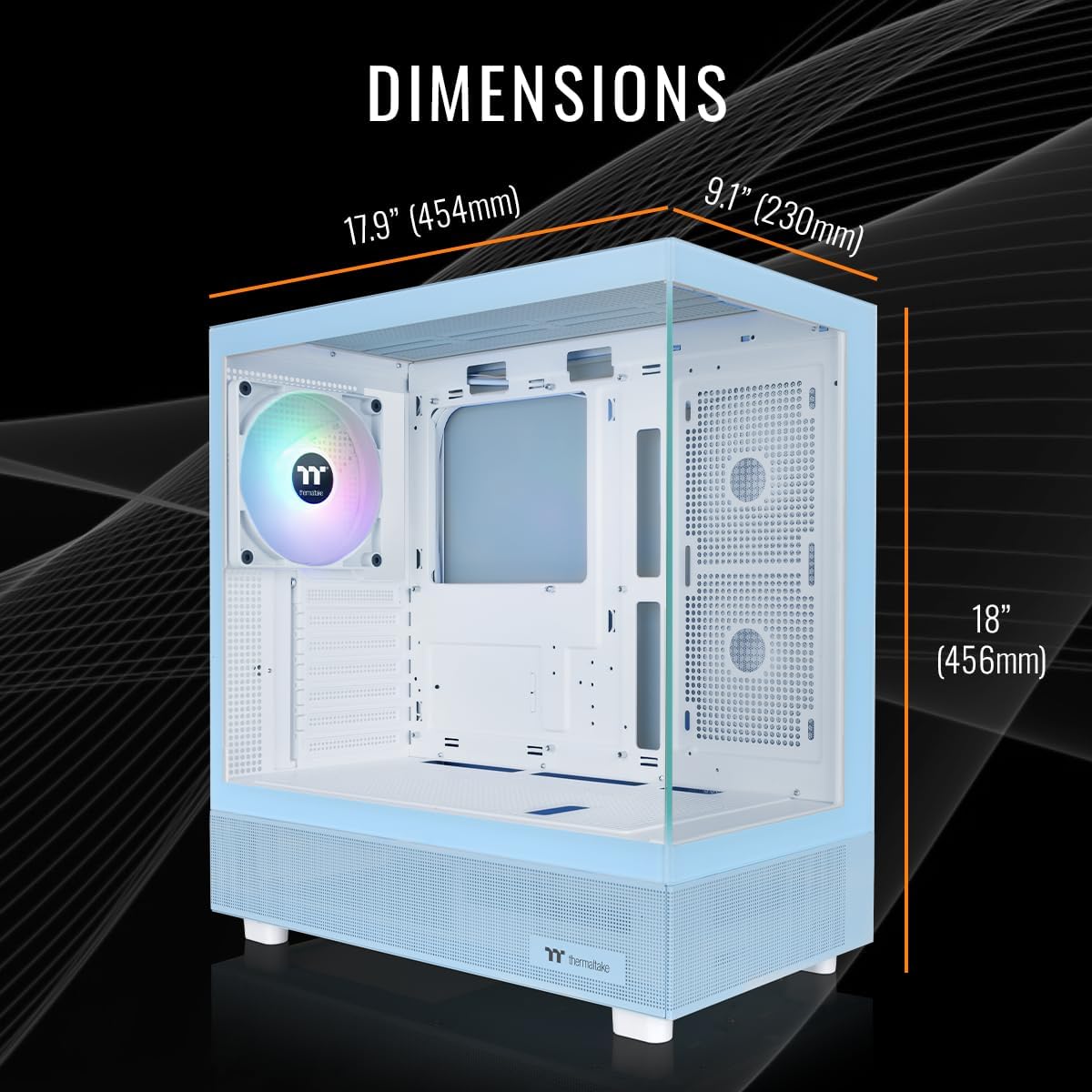 Thermaltake LCGS View 7870H-270 Gaming Desktop (AMD Ryzen™ 7 7800X3D, ToughRam 32GB DDR5 6000MT/s RGB Memory, NVIDIA® GeForce RTX™ 5070, 1TB NVMe M.2, WiFi, Windows 11) V27H-B850-570-LCS