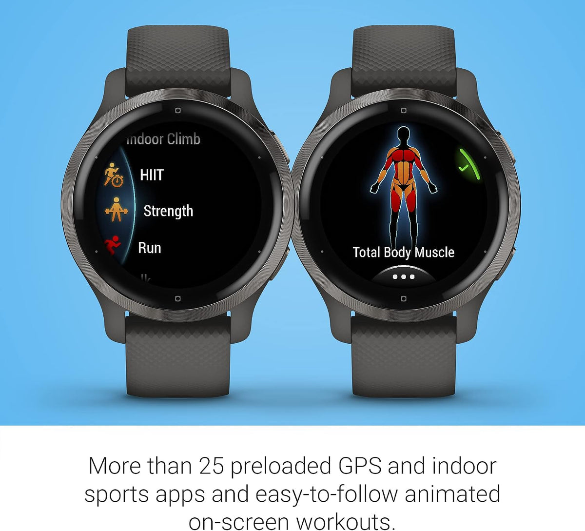Garmin Venu 2S, Smaller-Sized GPS Smartwatch with Advanced Health Monitoring and Fitness Features, Slate Bezel with Graphite Case and Silicone Band, (010-02429-00)
