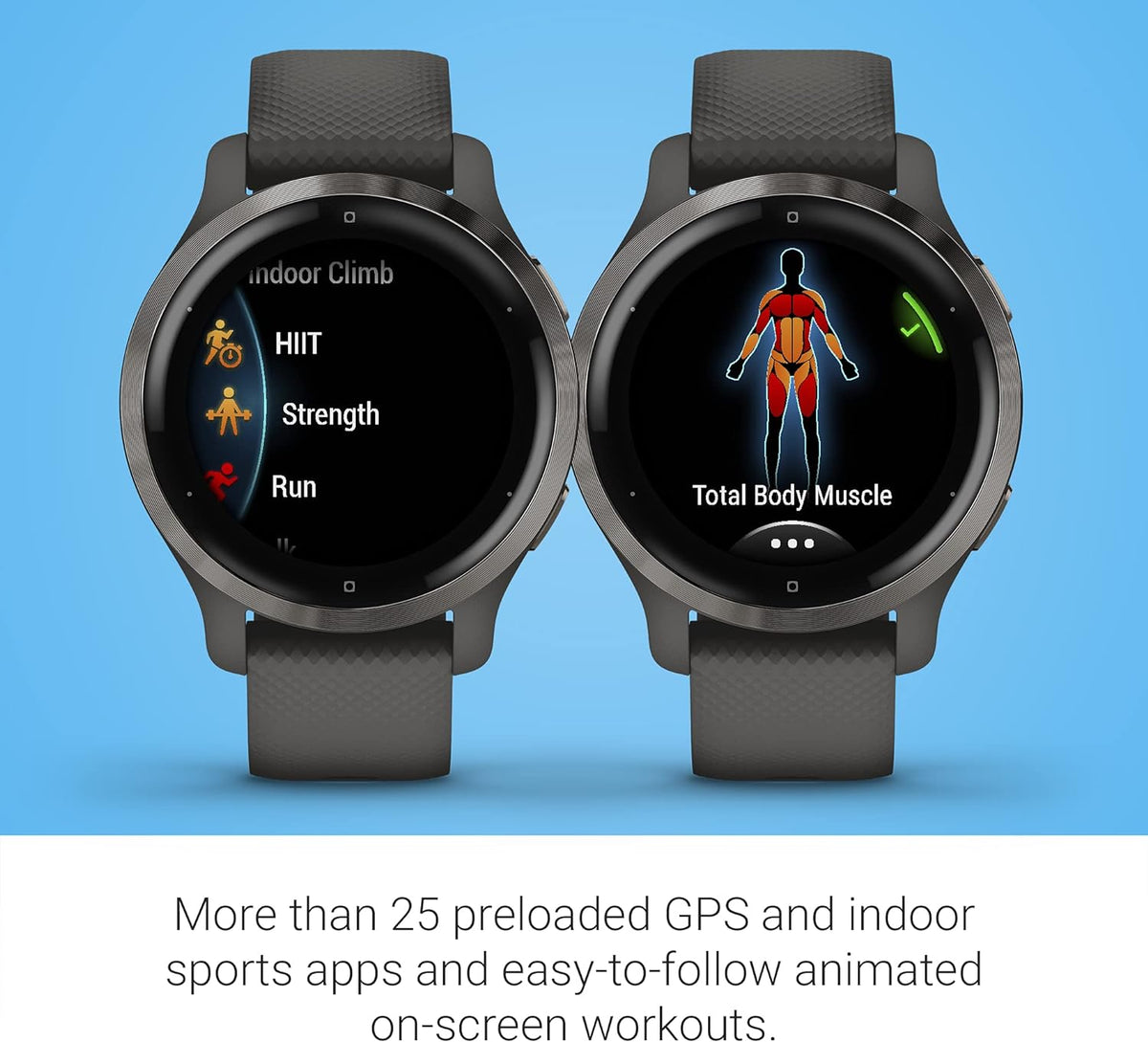 Garmin Venu 2S, Smaller-Sized GPS Smartwatch with Advanced Health Monitoring and Fitness Features, Slate Bezel with Graphite Case and Silicone Band, (010-02429-00) (Renewed)