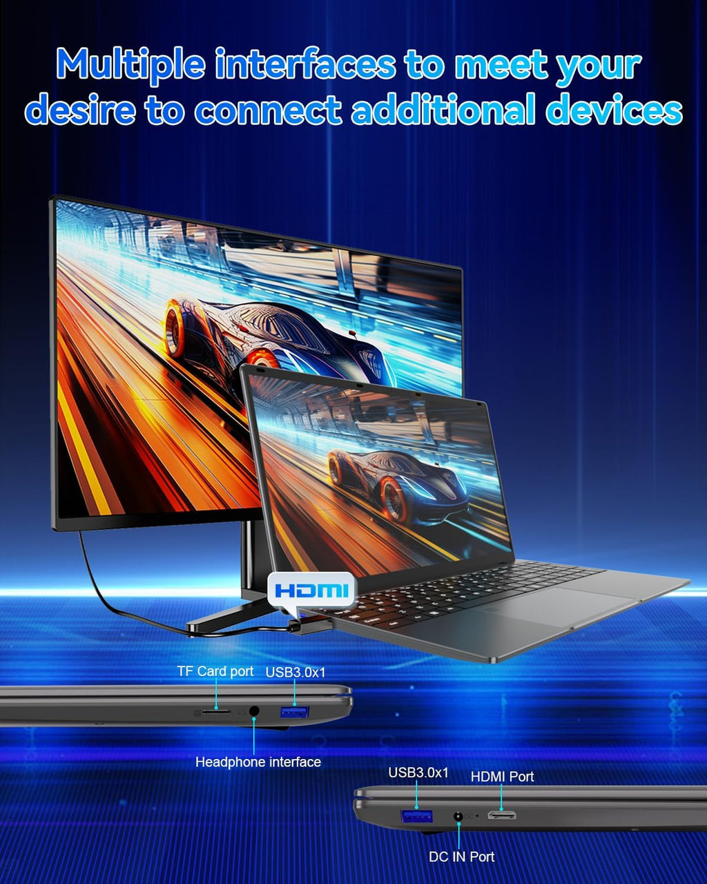 15.6 inch Laptop,16GB RAM LPDDR4 512GB SDD Portable Laptop Computer Cerelon N5095 Processor FHD 1920 * 1080 Laptop PC with Touch ID, WiFi5, BT4.2, USB 3.0