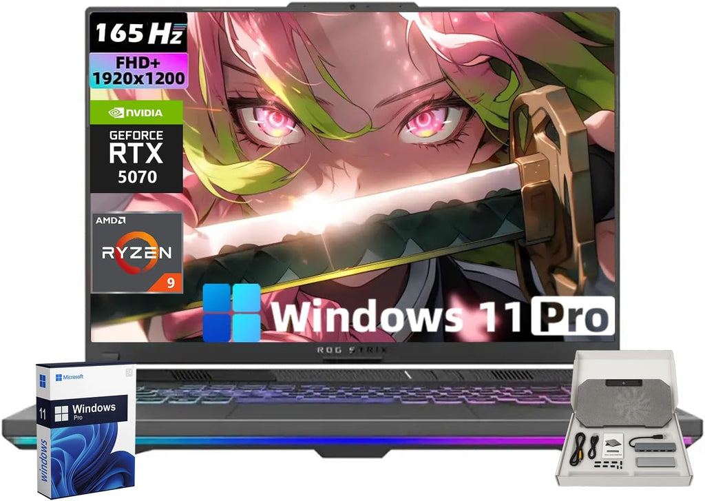 ASUS ROG Strix G16 Gaming Laptop, AMD Ryzen 9 HX 8940HX (Up to 5.3 GHz), NVIDIA GeForce RTX 5070 Ti, 16 inch 165Hz 300 nits Display, Anti-Glare, WiFi 6E, Backlit KB, Win11 Pro (32GB DDR5 | 1TB SSD)