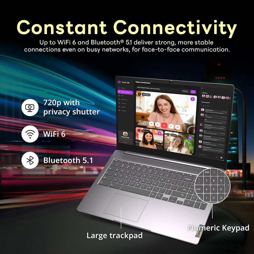 Lenovo Chromebook Flagship 15.6' FHD Laptop Computer for Business Student, Intel Celeron N4500, 4GB RAM, 320GB Storage (64GB eMMC+ 256GB Card), WiFi 6, Long Battery, Chrome OS +MarxsolAccessory