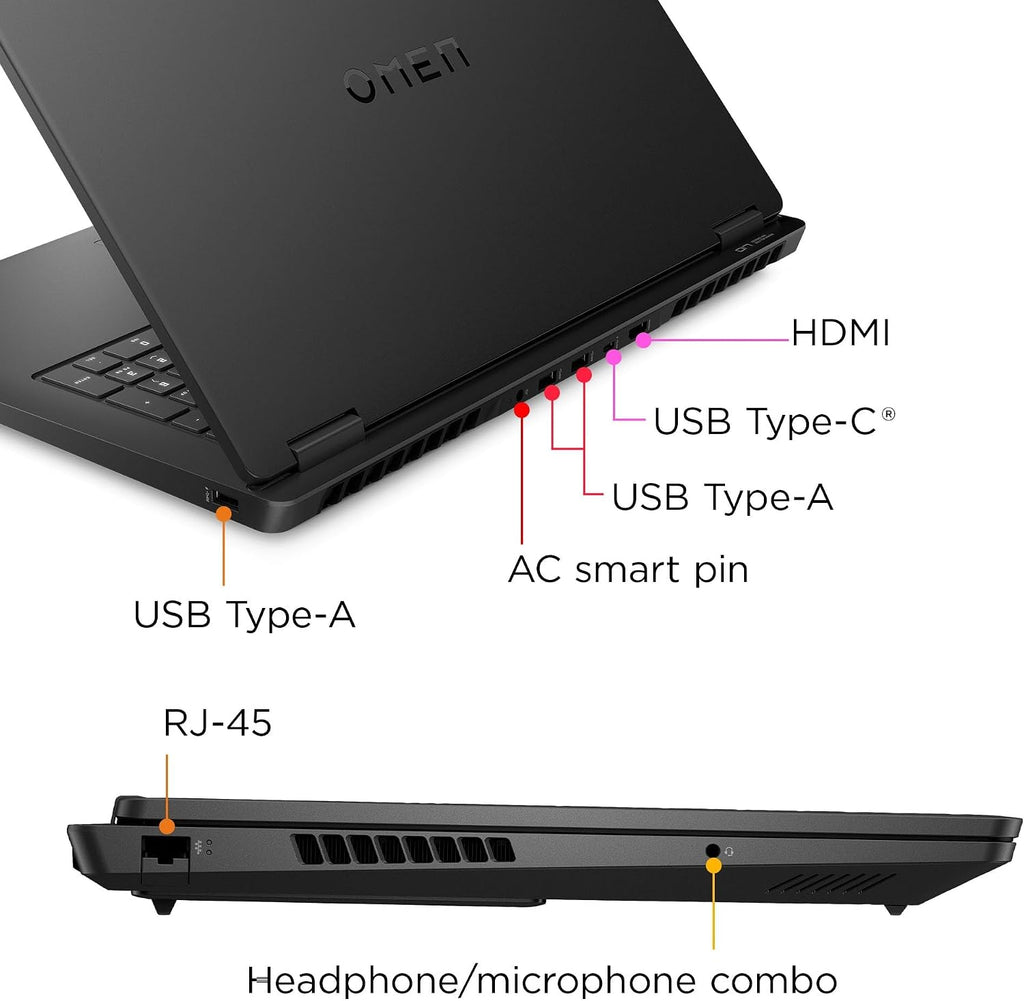 HP Omen 17.3' 144Hz FHD (1920x1080) IPS Laptop 2025 New | AMD Ryzen AI 9 365 10-Core | NVIDIA GeForce RTX 5060 | Single-Zone RGB Backlit Keyboard | Wi-Fi 6E | 32GB DDR5 2TB SSD | Win11 Home