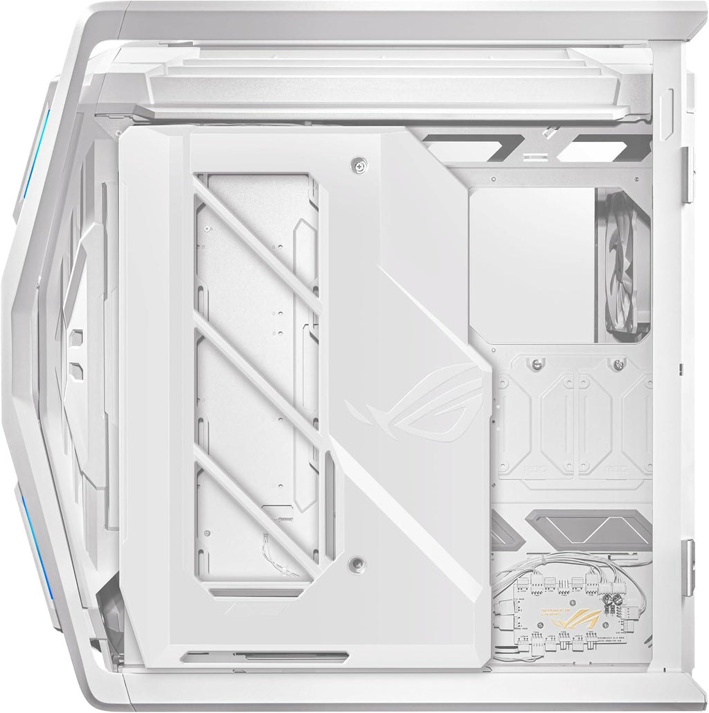 ASUS ROG Hyperion GR701 White EATX Full-Tower Gaming Case, High Airflow Design, Tool-Free Side Panels, Pre-Installed 4x140mm Fans, Supports 420mm Radiators, Built-in GPU Holder, Front USB-C