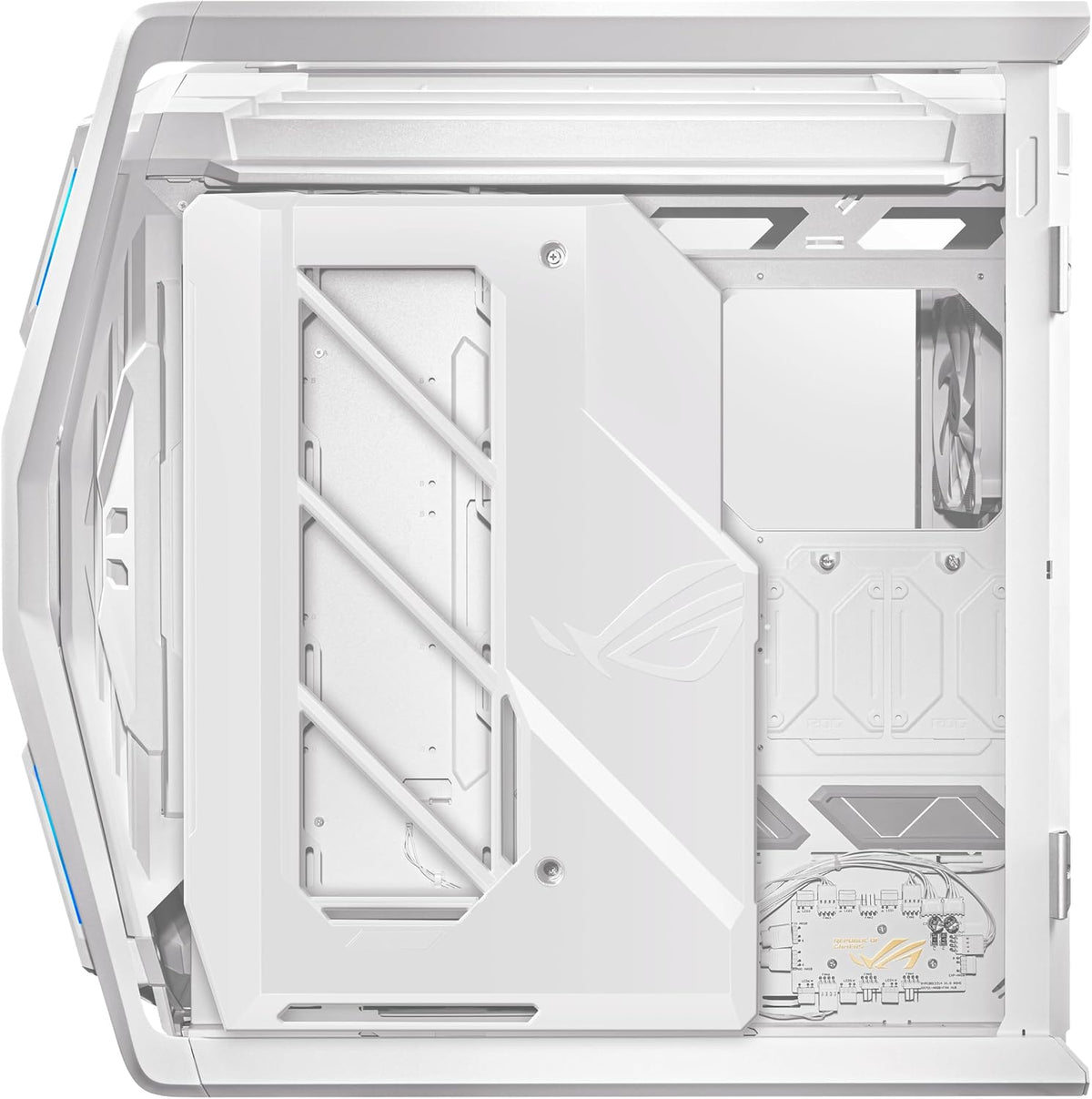 ASUS ROG Hyperion GR701 White EATX Full-Tower Gaming Case, High Airflow Design, Tool-Free Side Panels, Pre-Installed 4x140mm Fans, Supports 420mm Radiators, Built-in GPU Holder, Front USB-C