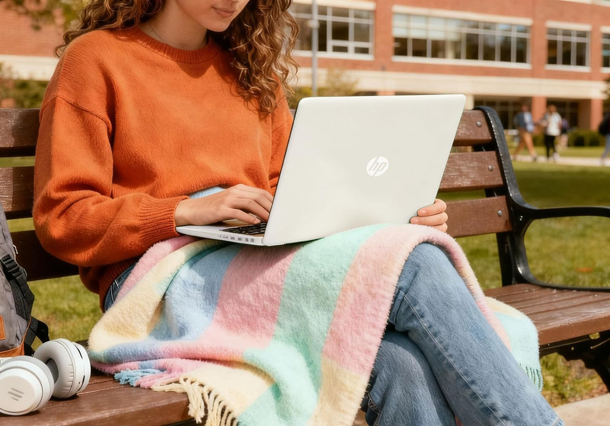 HP Ultrabook Laptop with Copilot AI & Office 365 • Intel High Performance CPU • 8GB RAM • 1.3TB Storage (320GB SSD and 1TB OneDrive) • Windows 11 w/o Earbuds