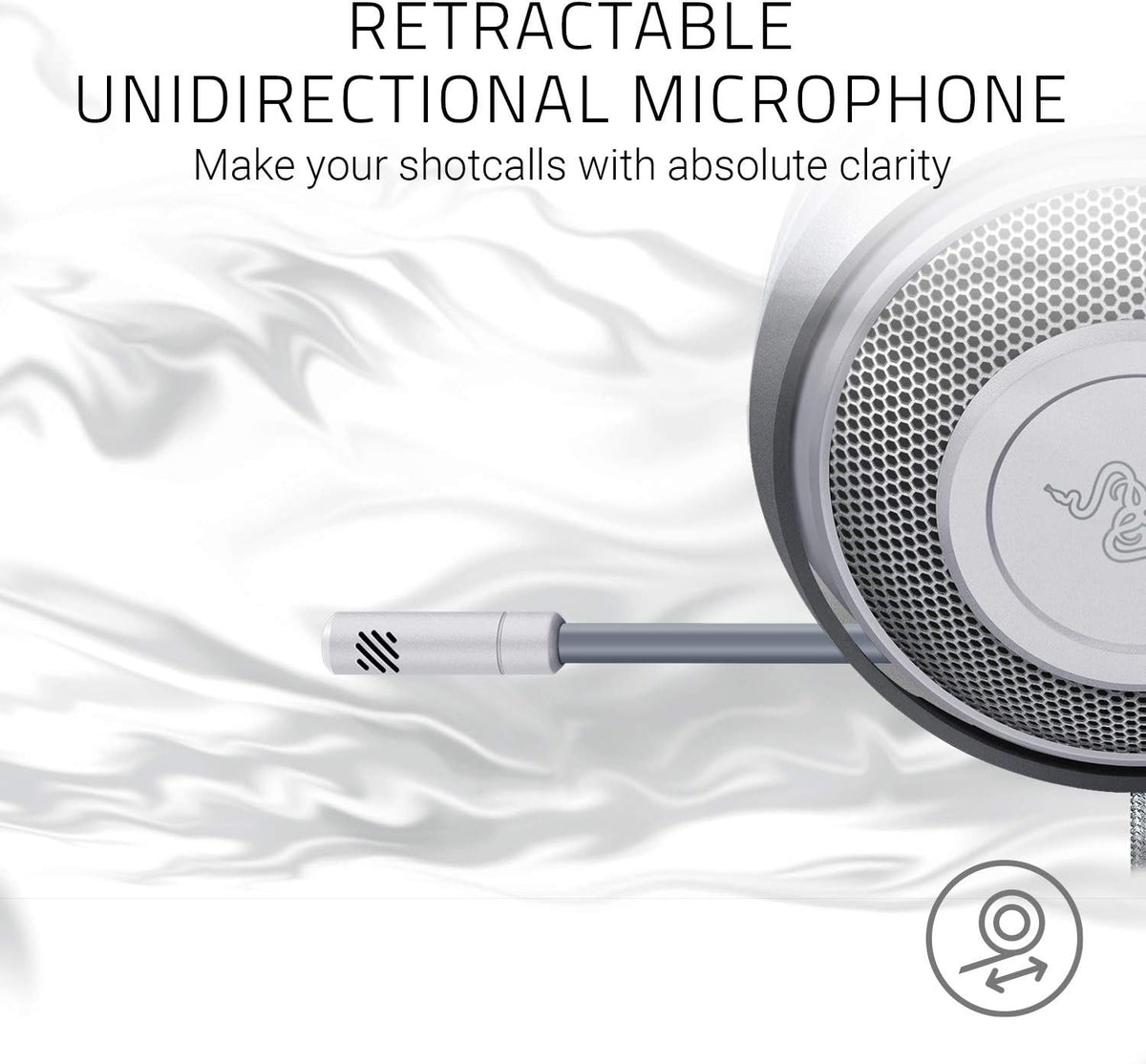 Razer Kraken Gaming Headset: Lightweight Aluminum Frame, Retractable Noise Isolating Microphone, for PC, PS4, PS5, Switch, Xbox One, Xbox Series X & S, Mobile, 3.5 mm Audio Jack - Mercury White