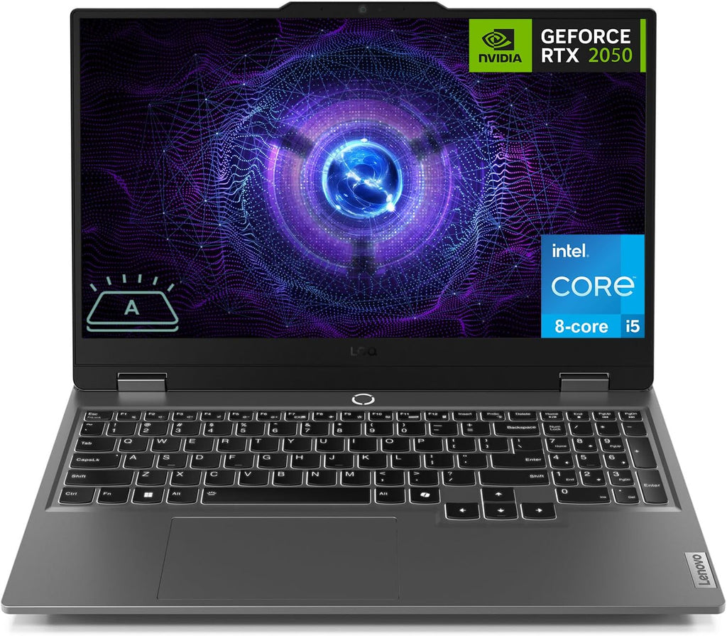 Lenovo LOQ Gaming Laptop, 15.6' FHD 144Hz Display, 8-core Intel Core i5-12450HX Processor, GeForce RTX 2050, 16GB DDR5, 1TB SSD, Wi-Fi 6, Ethernet, USB-C, HDMI, Backlit Keyboard, Windows 11 Home