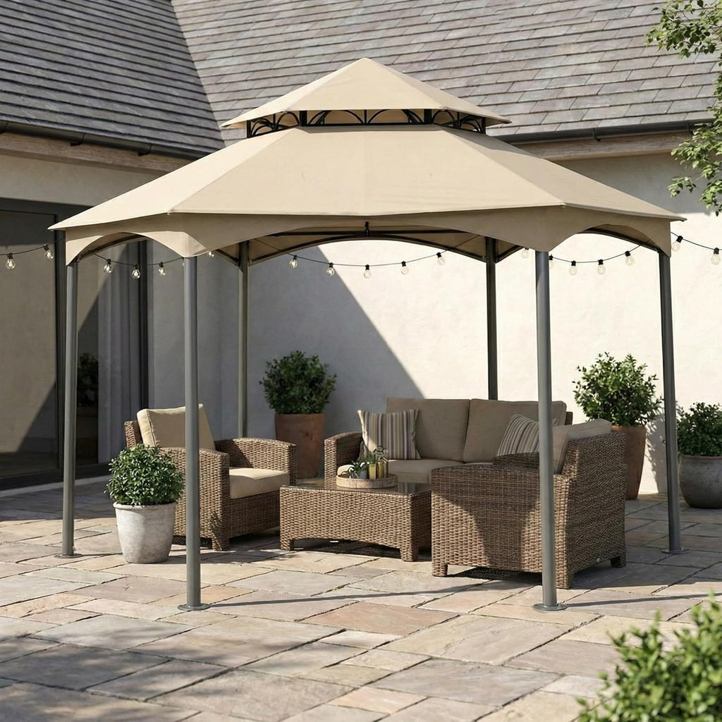 Garden Winds Durable 350 Replacement Canopy Top Compatible with Southbay Hexagon 12' x 12' Gazebo Models L-GZ793PST-A, A111005500 - Beige