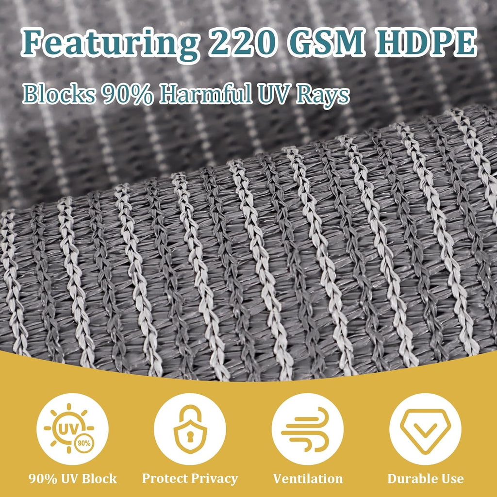 Shade&Beyond Patio Shades Roll Up Outdoor 11' W x 8' H, Cordless Roller Shade Blinds with 90% UV Protection, Exterior Sunshade Cloth Roll for Pergola Porch Gazebo Balcony, Gray