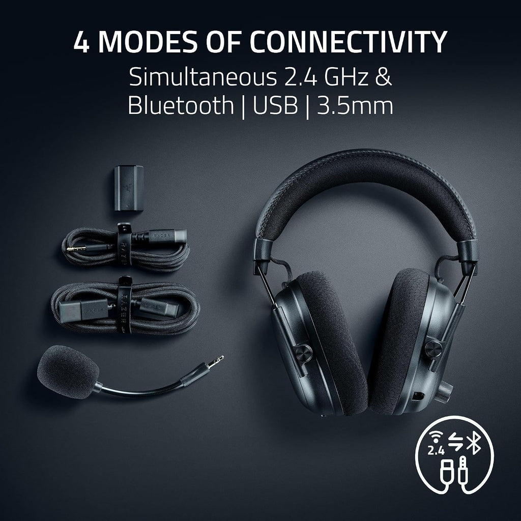 Razer BlackShark V3 Pro Wireless ANC Gaming Headset for PC: Full Band Mic - 50mm Driver - 2.4 GHz, Bluetooth, USB, 3.5mm - Works with PC, Mac, PS5, Nintendo Switch - Long Battery Life - Niko Edition