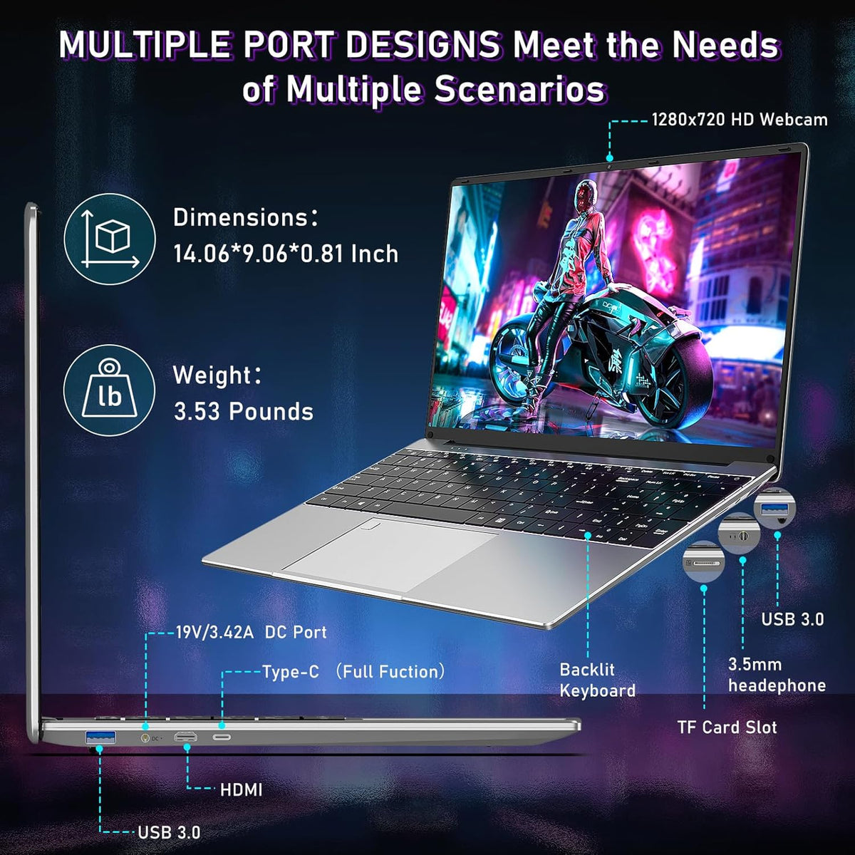 Gaming Laptop,Window 11 Pro Laptop Computer, 15.6 Inch Lap Top PC 2026, AMD Ryzen 7 5700U Processor,16GB RAM 1TB SSD, FHD Display,WiFi 5,BT5.0,Backlit Keyboard for Business, School, Work, Student, Kid