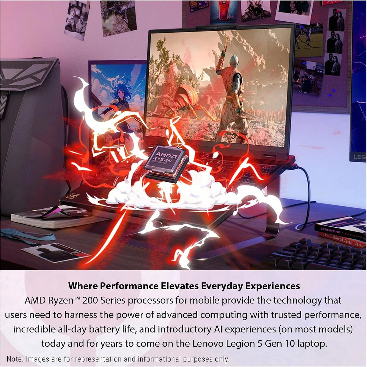 Lenovo Legion 5 Gen 10 Gaming Laptop, AMD Ryzen 7-260, 16 GB DDR5 RAM, 1 TB PCIe SSD, 15.1' WQXGA (2560x1600) Display, Nvidia G-Force RTX 5060, 24-Zone RGB Backlit Keyboard, W11 Home, Eclipse Black