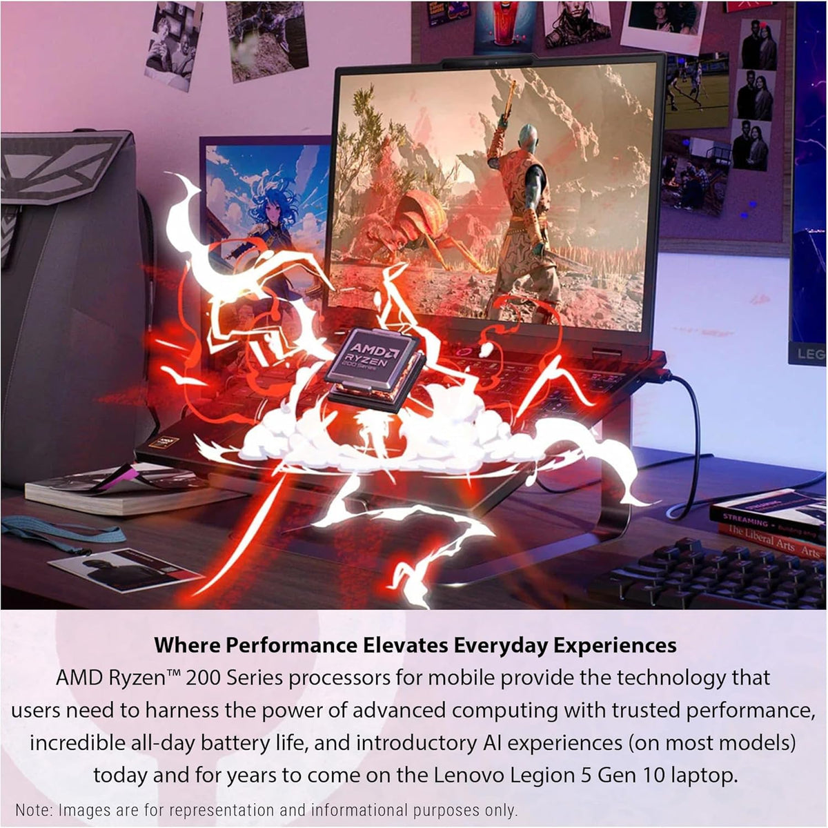 Lenovo Legion 5 Gen 10 Gaming Laptop, AMD Ryzen 7-260, 16 GB DDR5 RAM, 2 TB PCIe SSD, 15.1' WQXGA (2560x1600) Display, Nvidia G-Force RTX 5060, 24-Zone RGB Backlit Keyboard, W11 Home, Eclipse Black