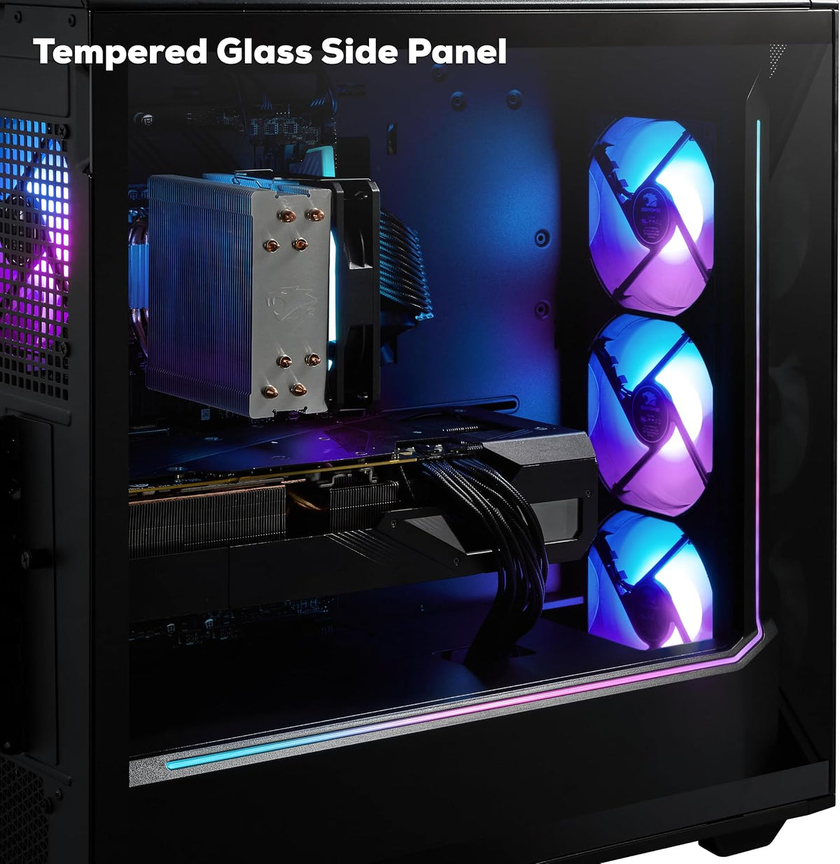 iBUYPOWER Slate Black Gaming PC Desktop Computer AMD Ryzen 7 8700F CPU, AMD Radeon RX 9060XT 8GB GPU, 32GB DDR5 RGB 5200MHz RAM, 2TB NVMe SSD, Windows 11 Home, Gamer Keyboard and Mouse - SBA7R96XT03