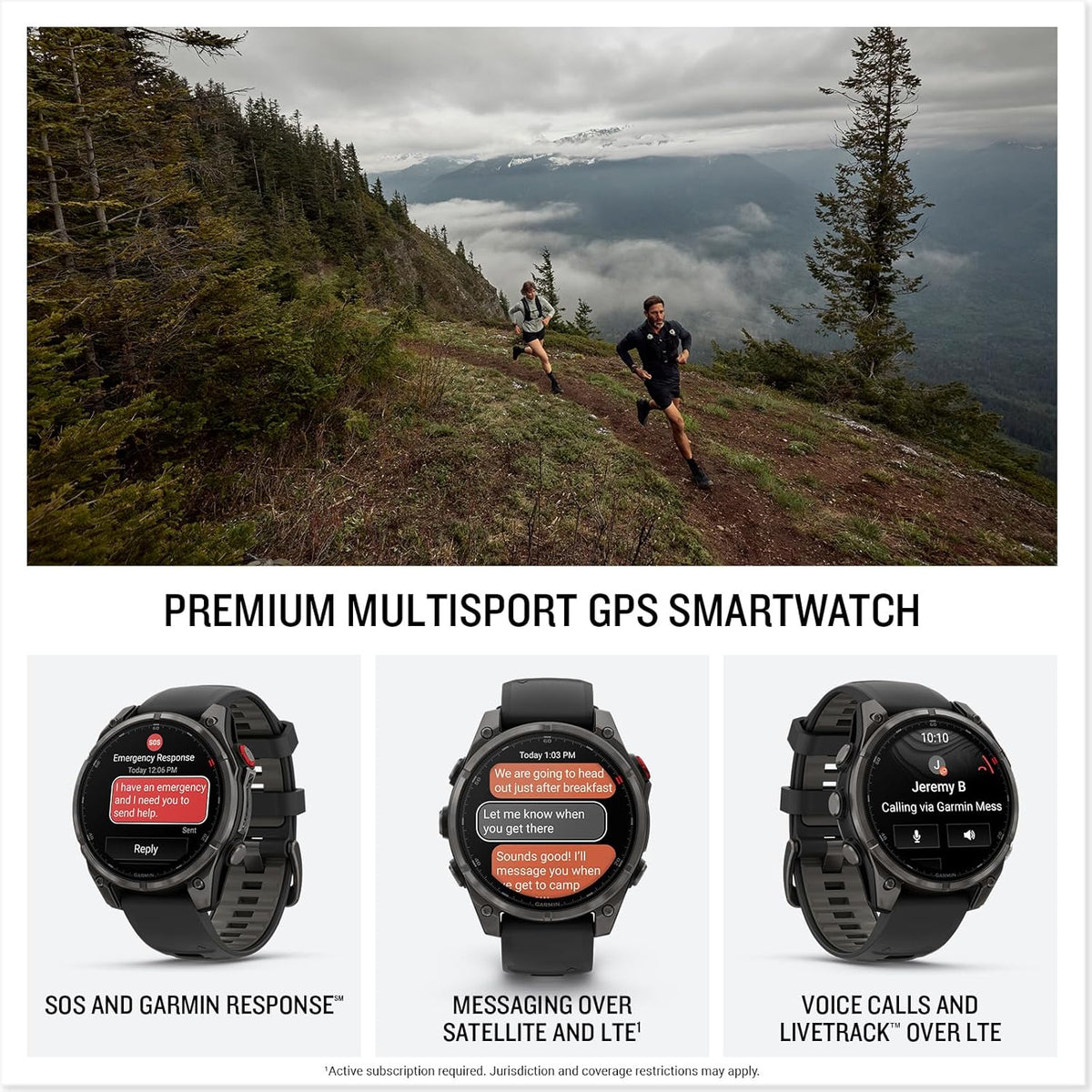 Garmin Fenix 8 Pro, 47mm, AMOLED Display, Premium Multisport GPS Smartwatch, inReach Technology for Emergency Survival, Health Tracking | Carbon Gray/Black, Signature Series Power Bundle