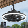 Fanbulous Outdoor Ceiling Fans with Light for Patios, 24' Weatherproof Plug in Ceiling Fan, Gazebo Fan Remote&APP Control, 3CCT Dimmable,Caged Ceiling Fan with Hanging Hook for Porch, Pergola,Canopy