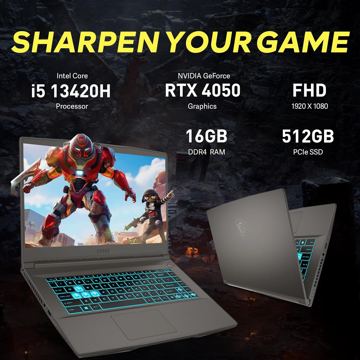 msi Thin 15 15.6' FHD 144Hz Gaming Laptop, Intel i5-13420H, NVIDIA GeForce RTX 4050, 16GB DDR4 RAM, 512GB PCIe SSD, Backlit Keyboard, Wi-Fi 6E, Webcam, Win 11 Pro, Gray, 256GB Docking Station Set