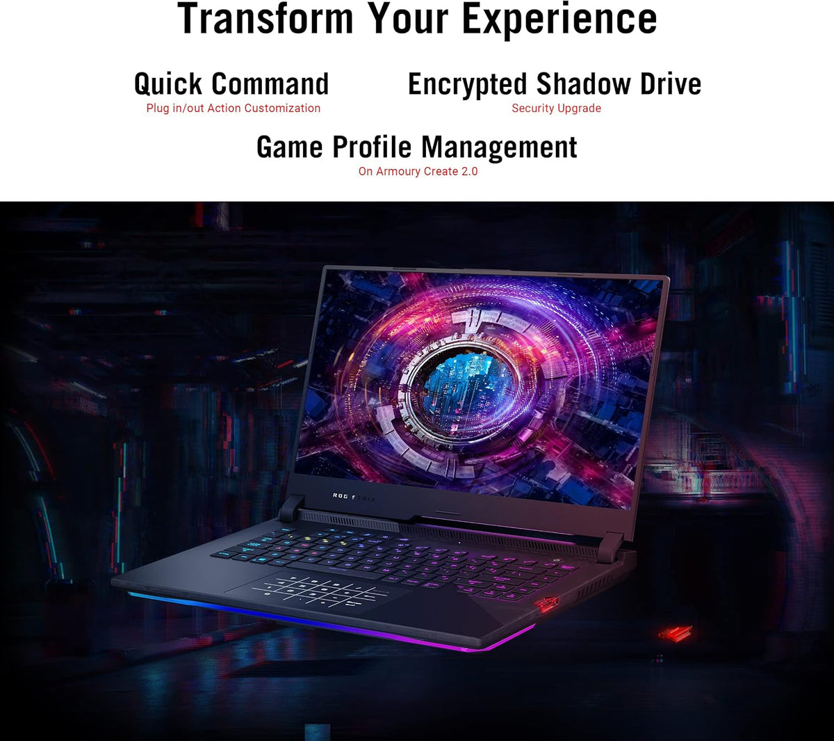 ASUS ROG Strix Scar 15 Gaming Laptop, 15.6' 300Hz IPS Type FHD Display, NVIDIA GeForce RTX 3080, AMD Ryzen 9 5900HX, 16GB DDR4, 1TB SSD, Opti-Mechanical Per-Key RGB Keyboard, Windows 11, G533QS-DS94