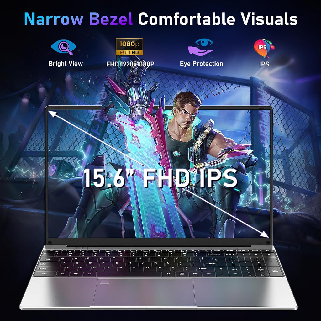 NAIKLULU Gaming Laptop,15.6 Inch Laptop Computer,16GB RAM 1TB SSD,AMD Ryzen 5 7430U (up to 4.3Ghz,Beat 5700U),AMD Radeon Graphics,15.6'FHD 1920 * 1080 Display,WiFi 5,BT5.0,Backlit Keyboard