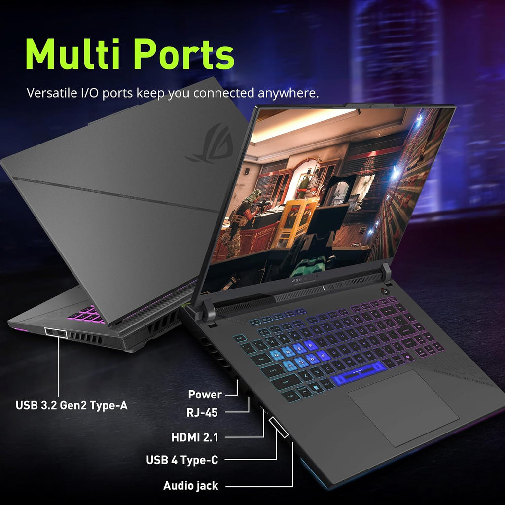 ASUS ROG Strix G16 16' WUXGA 165Hz Gaming Laptop, GeForce RTX 5070 Ti 12GB GDDR7, AMD Ryzen 9 8940HX, 64GB DDR5, 2TB SSD, Backlit Keyboard, FHD Camera, Win 11, Gray, 1TB Docking Station Set