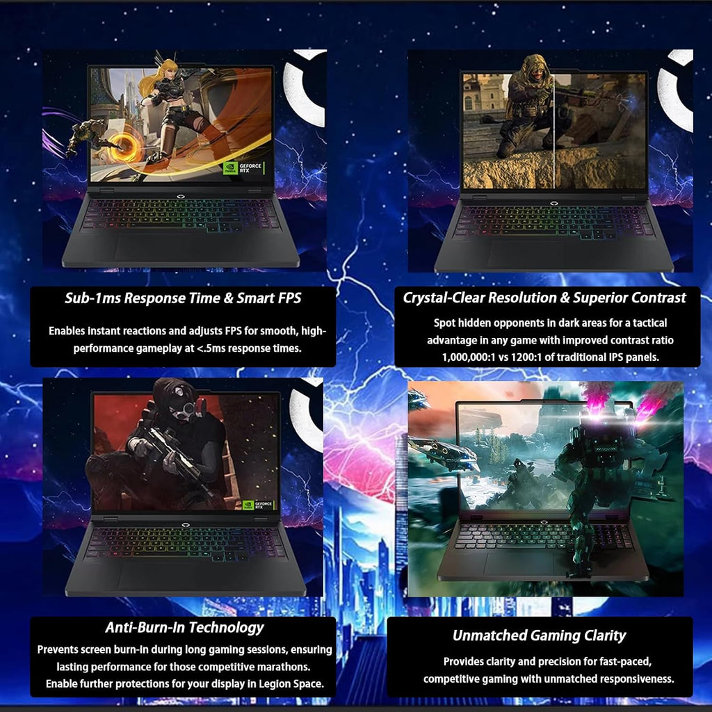 Lenovo Legion Pro 5i Gen 10 Gaming Laptop 2025 - Intel Ultra 9 275HX, NVIDIA RTX 5070Ti(), 16' WQXGA OLED 165Hz Display, RGB Backlit, Wi-Fi 7, Win 11 Pro, w/Accessories, 32GB RAM, 2TB SSD