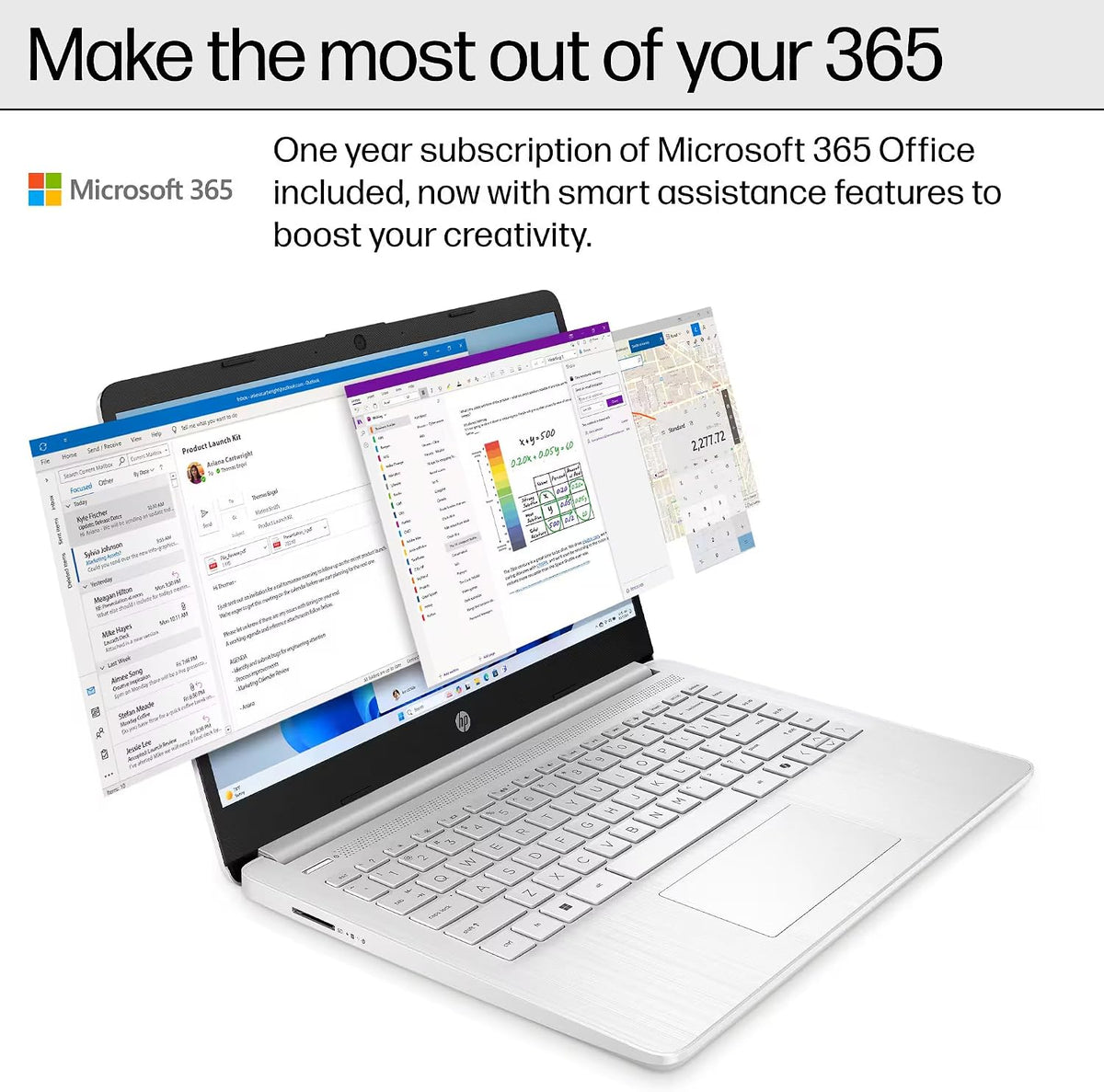HP 14 Laptop Student Business 2025 Flagship Computer, AI Copilot, 4-Core 13th Gen Intel CPU, 16GB RAM 628GB Storage (128GB UFS+500GB Ext), 1-Yr Office 365, Long Battery HubxcelAccessory Win 11S Silver