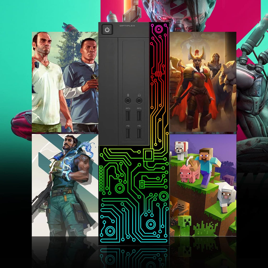 Dell Optiplex Small Desktop Computer (SFF) PC | Quad Core Intel i5 (3.2GHz) | 16GB DDR3 RAM | 512GB SSD | 24 Inch Monitor | RGB Gaming Keyboard & Mouse | Windows 11 Pro (Renewed)