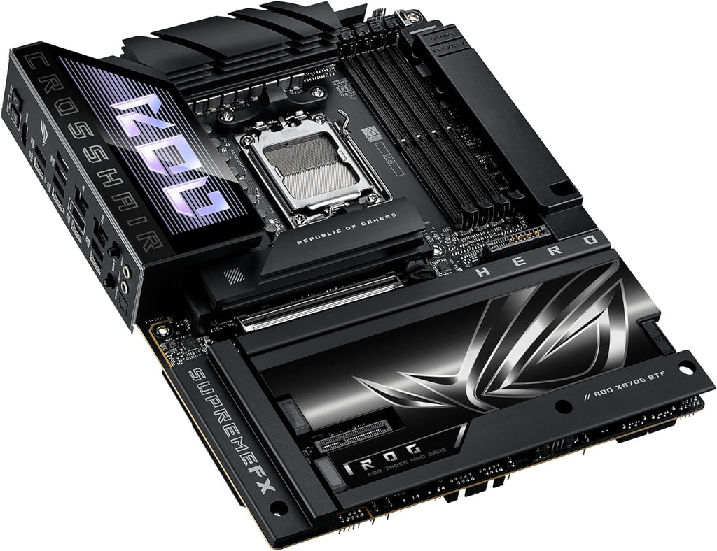 ROG Crosshair X870E Hero BTF AMD ATX Board with Hidden-Connector Design & high-Power GPU Slot for Clean Cable Management, 18+2+2 Power, DDR5, WiFi 7, 5X M.2, PCIe 5.0, USB4, Advanced AI PC Ready