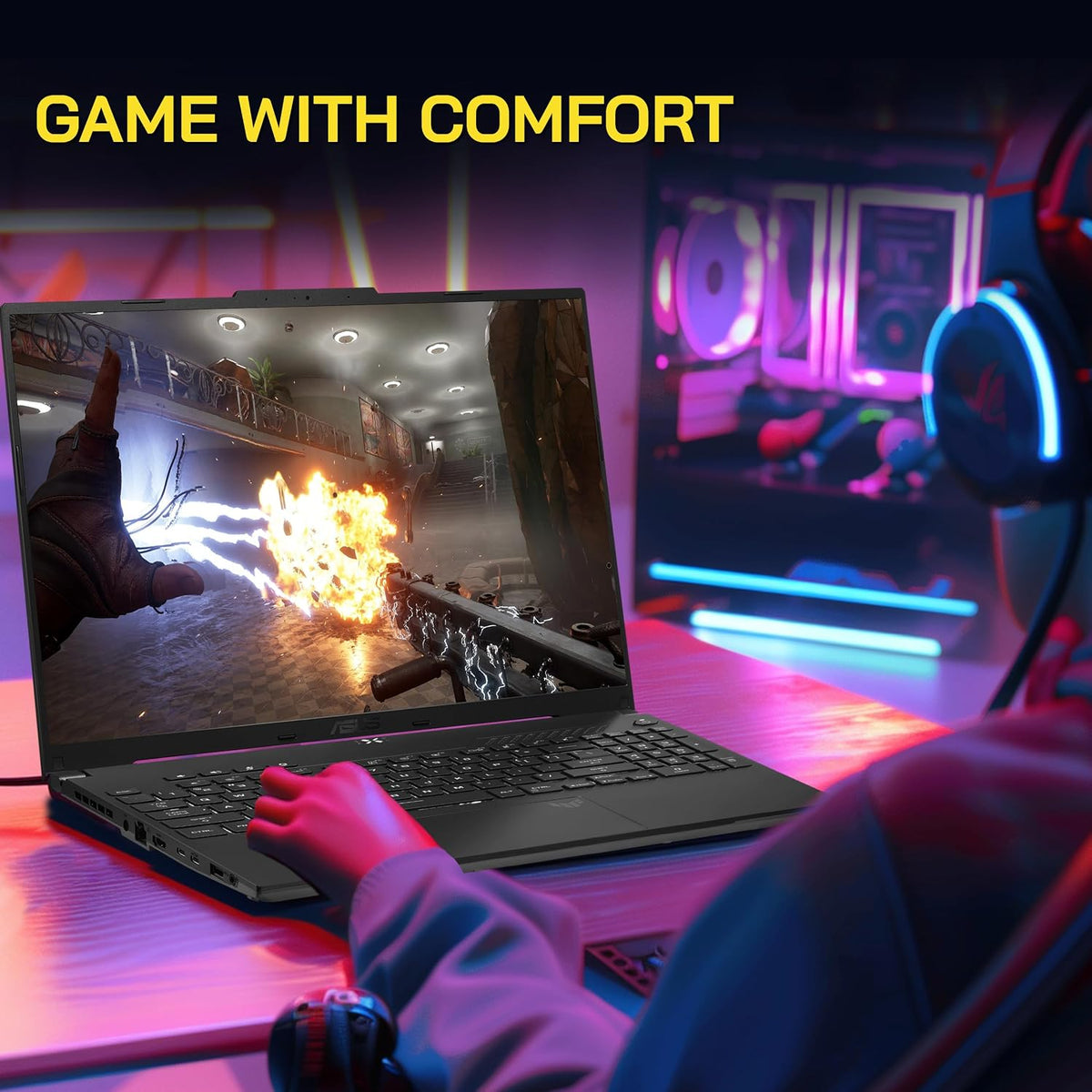 asus TUF A16 16'' FHD 165Hz Gaming Laptop, AMD Ryzen 7-7735HS, Radeon RX7600S V8G Graphics, 32GB DDR5 RAM, 1TB PCIe SSD, RGB Backlit Keyboard, Wi-Fi 6, HD Camera, Black, Win 11 Pro, 32GB USB Card