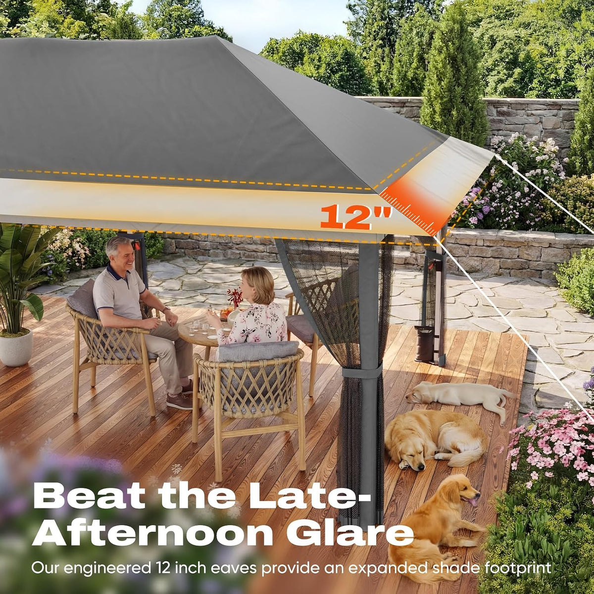 Quictent 10'x20' Pop up Gazebo Canopy Tent, One Person Set up Portable Instant Folding Shelter, Outdoor Canopy Tent with Extra Shade for Backyard, Patio, Party