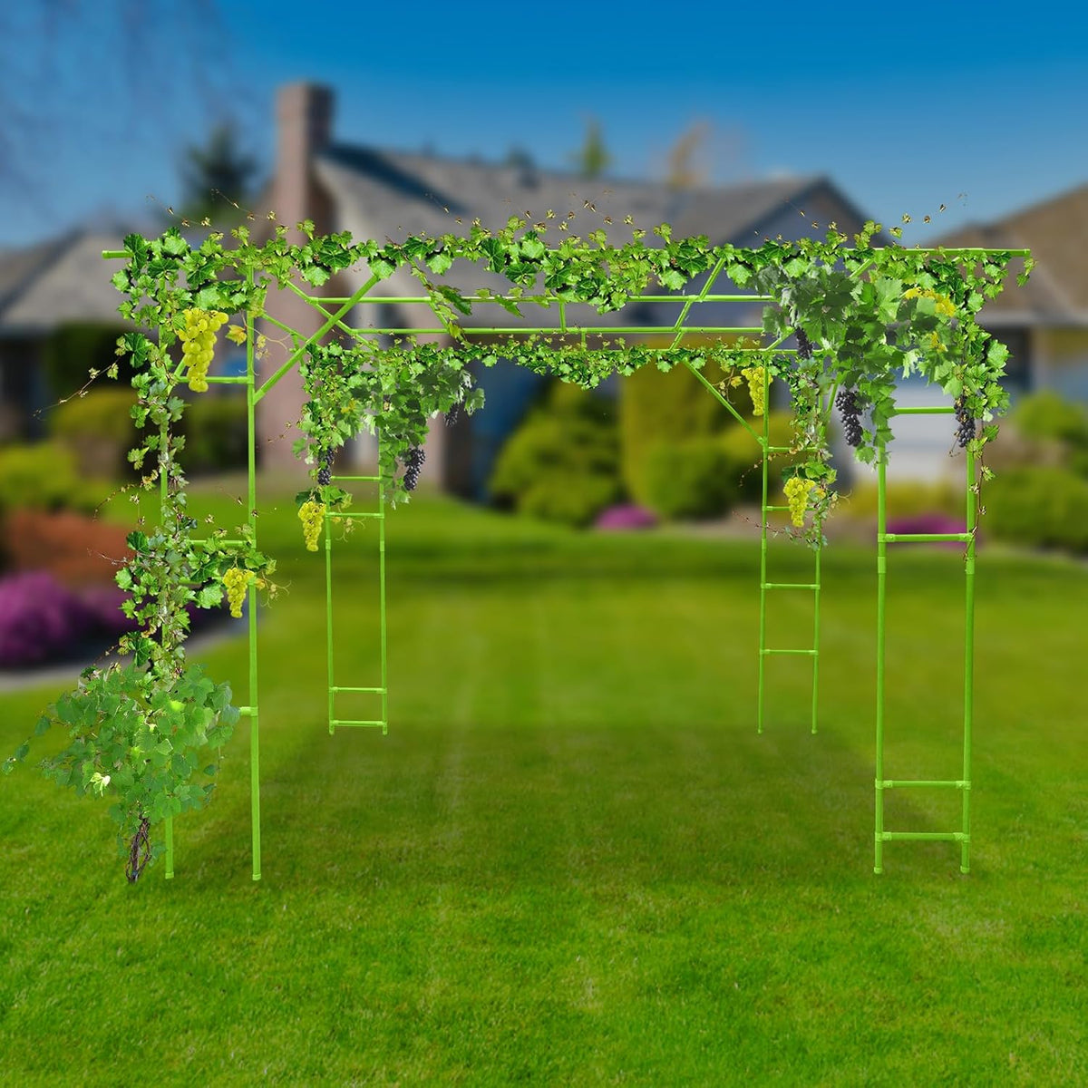 Bacocoo Plant Climbing Stand, Outdoor Plant Support Rack, Heavy Duty Steel & ABS with PE Coating for Vines, Flowers, Vegetables - Easy Install for Garden, Yard, Patio Decoration of Pavilions. (Green)