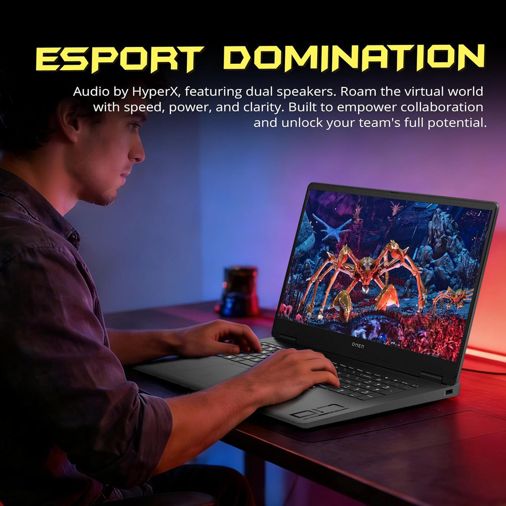 HP Omen 17.3' QHD Gaming Laptop, AMD Ryzen AI 7 350, 32GB DDR5, 3TB Storage(2TB SSD+1TB Docking Station Set), NVIDIA GeForce RTX 5070 8 GB GDDR7, RGB Backlit Keyboard, Win11 Home, Black
