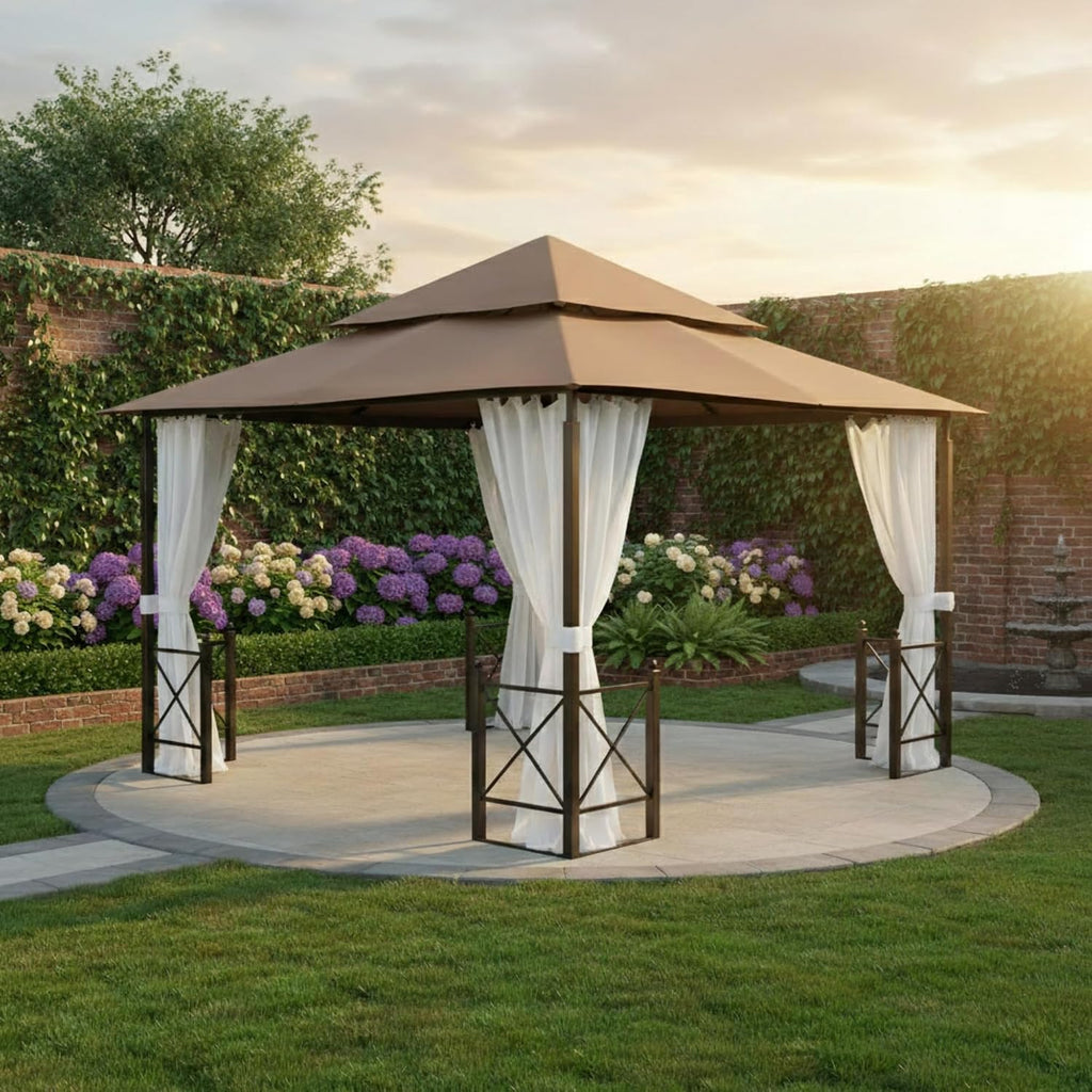 Garden Winds Durable 350 Replacement Canopy Top Compatible with Harbor 12' x 12' Gazebo Models X1250B, GFS01250B, GFS01250A - Beige