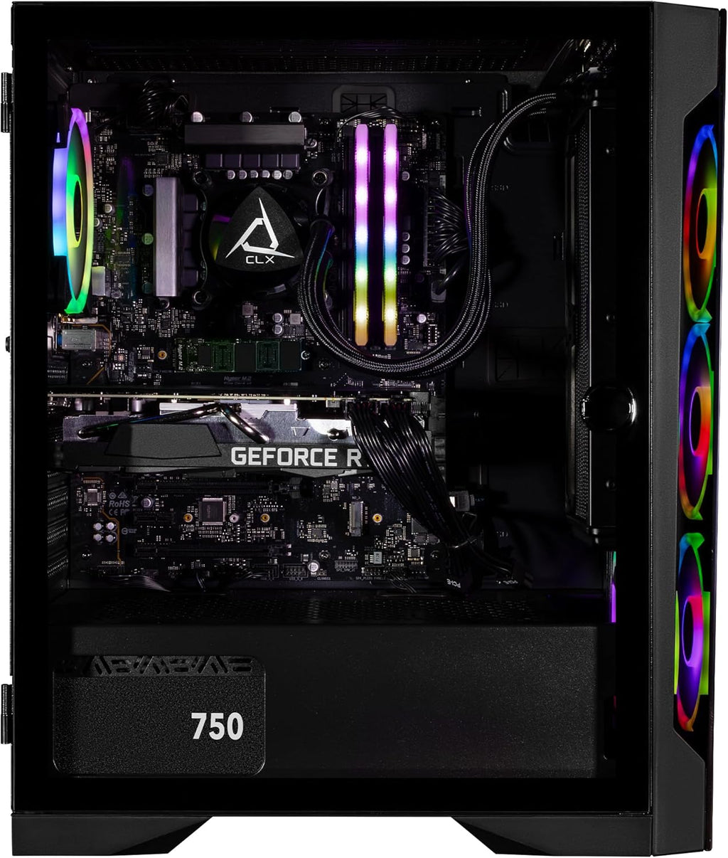 CLX Set Gaming PC - Intel Core i9 12900KF 3.2GHz, GeForce RTX 4060 Ti, 1TB NVMe M.2 SSD, 4TB HDD, 32GB DDR4 RGB Memory, 240mm AIO, Windows 11 Home, Black